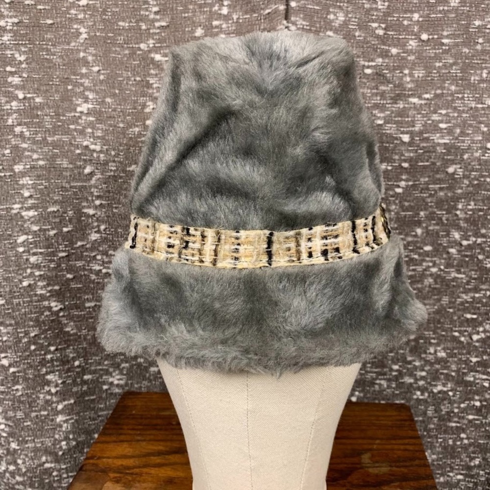 Vintage United Hatters Cap‎ & Millinery Workers Gray Faux Fur Hat Fedora USA